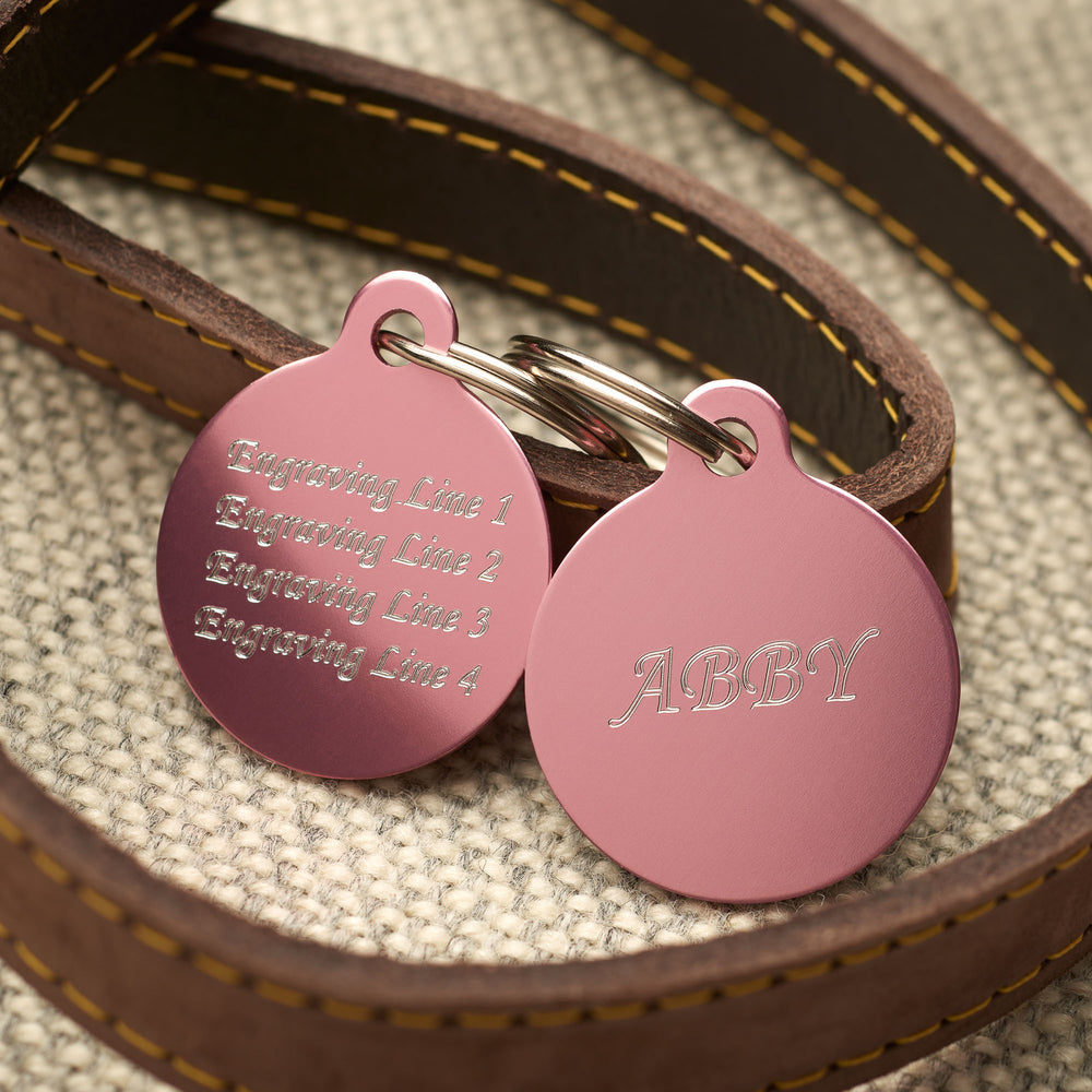 Tag Circle Pink Aluminium Tag – The Pet Tag Store