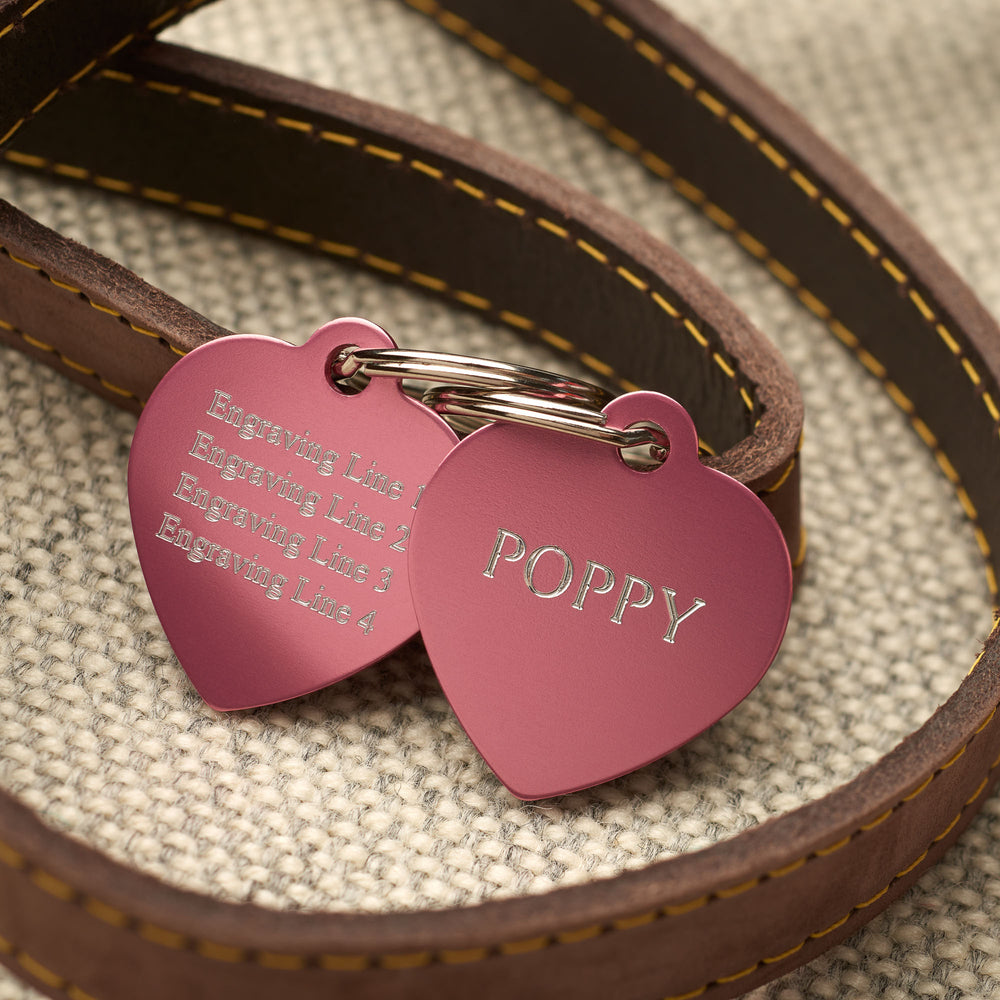 Heart Pink Aluminium Tag – The Pet Tag Store