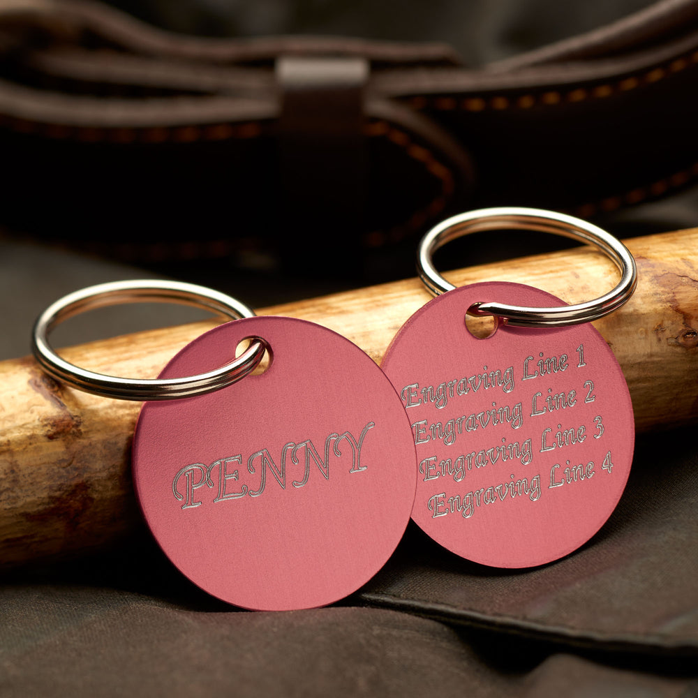 Circle Pink Aluminium Tag – The Pet Tag Store